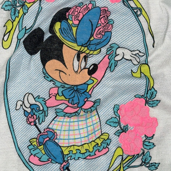 Vintage Disney Minnie Mouse Striped Blue and White Nightgown 3T - Picture 2 of 6